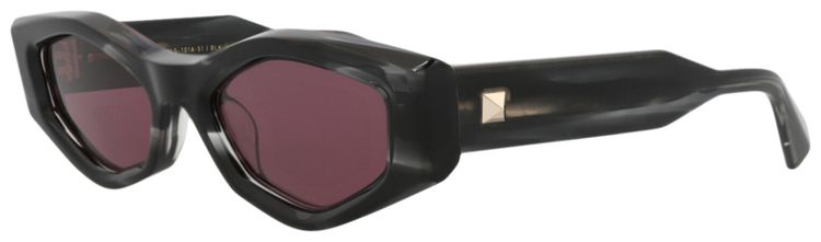 Valentino Cat Eye Frame Acetate Sunglasses BlackBordeaux