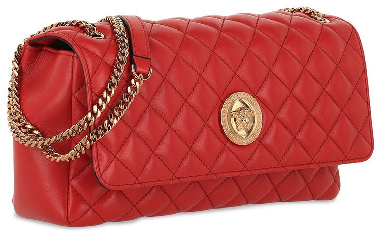 Versace Medusa Quilted Shoulder Bag Dark RedGold