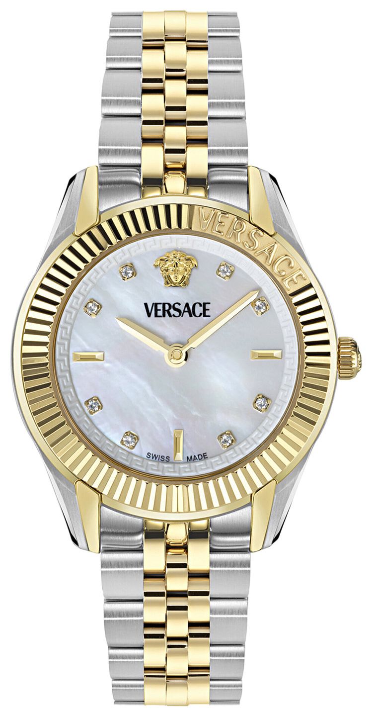 Versace Greca Time Diamond Watch Two Tone