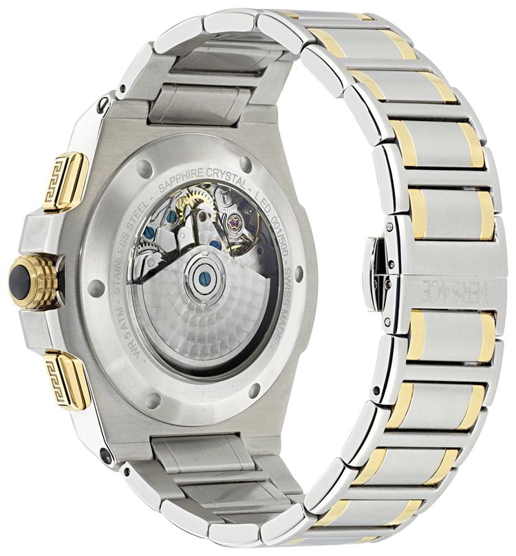 Versace Greca Extreme Chrono Skeleton Automatic Watch Two Tone