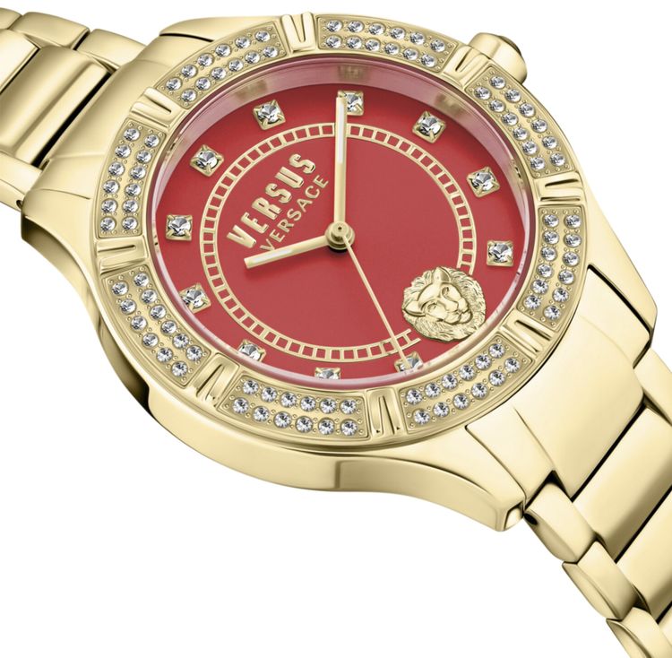 Versace Canton Road Crystal Bracelet Watch Gold