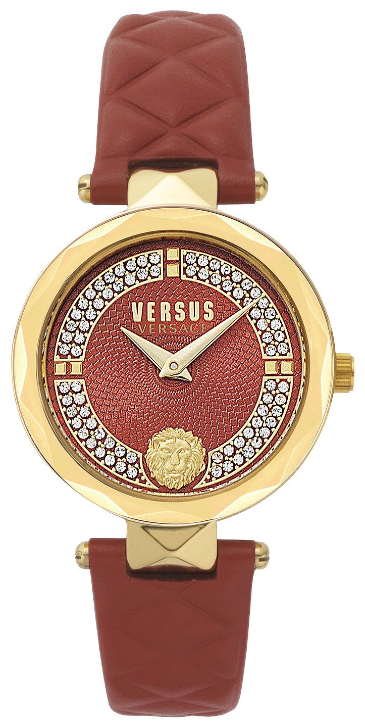 Versace Covent Garden Petite Leather Watch Gold