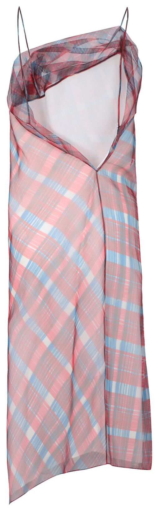 Ferragamo Plaid Asymmetrical Dress Pink