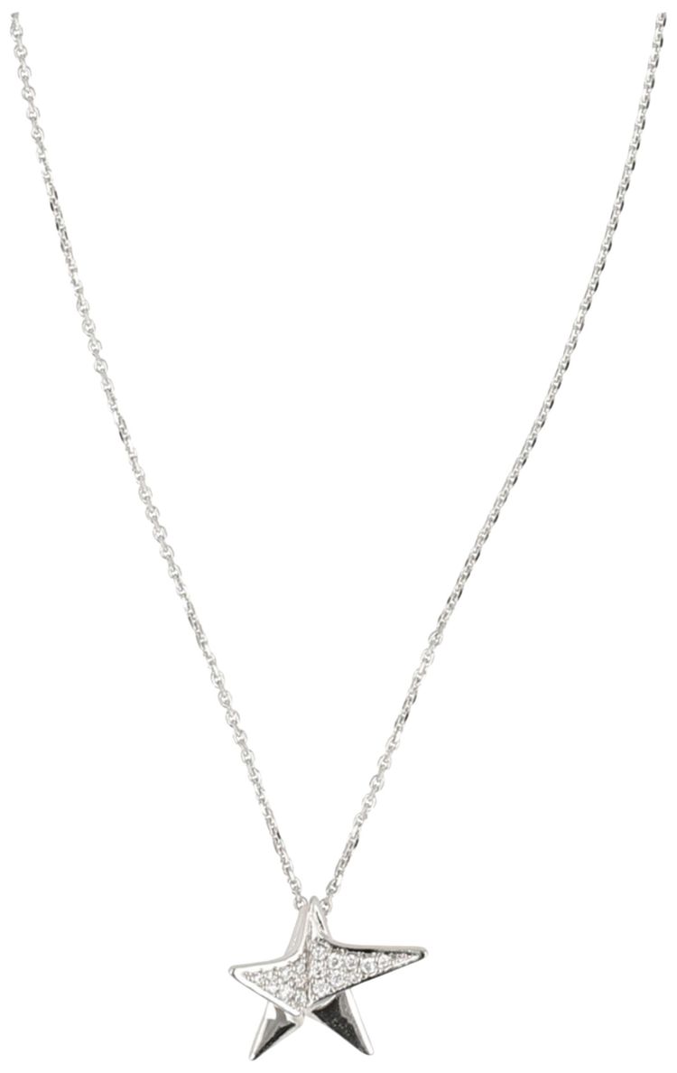 Ferragamo Crystal Embellished Star Necklace Silver