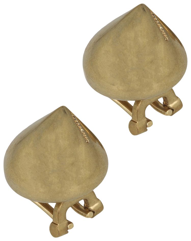 Ferragamo Small Sculptural Clip On Earrings Gold