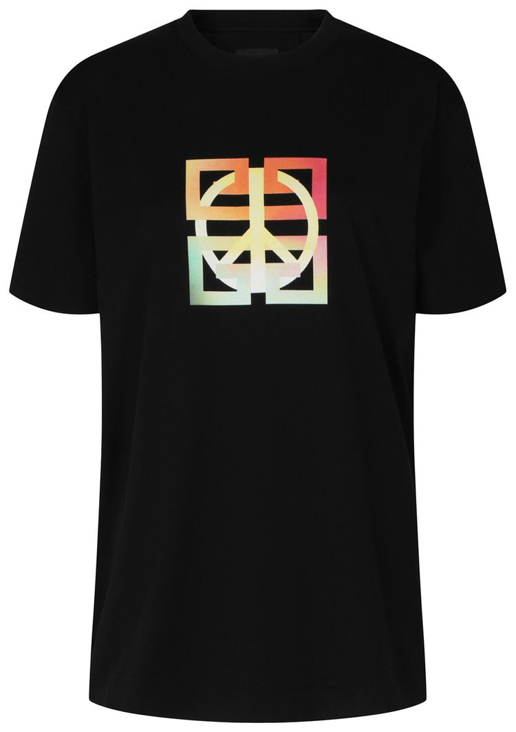 Givenchy 4G Peace Logo Graphic T Shirt Black