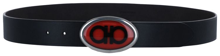 Ferragamo Pebbled Buckle Belt Black