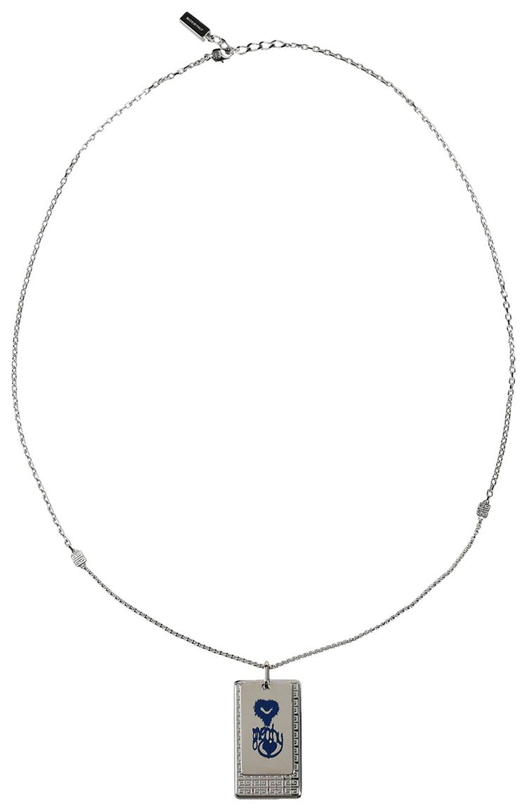 Givenchy CVD Double Tag Necklace Silver