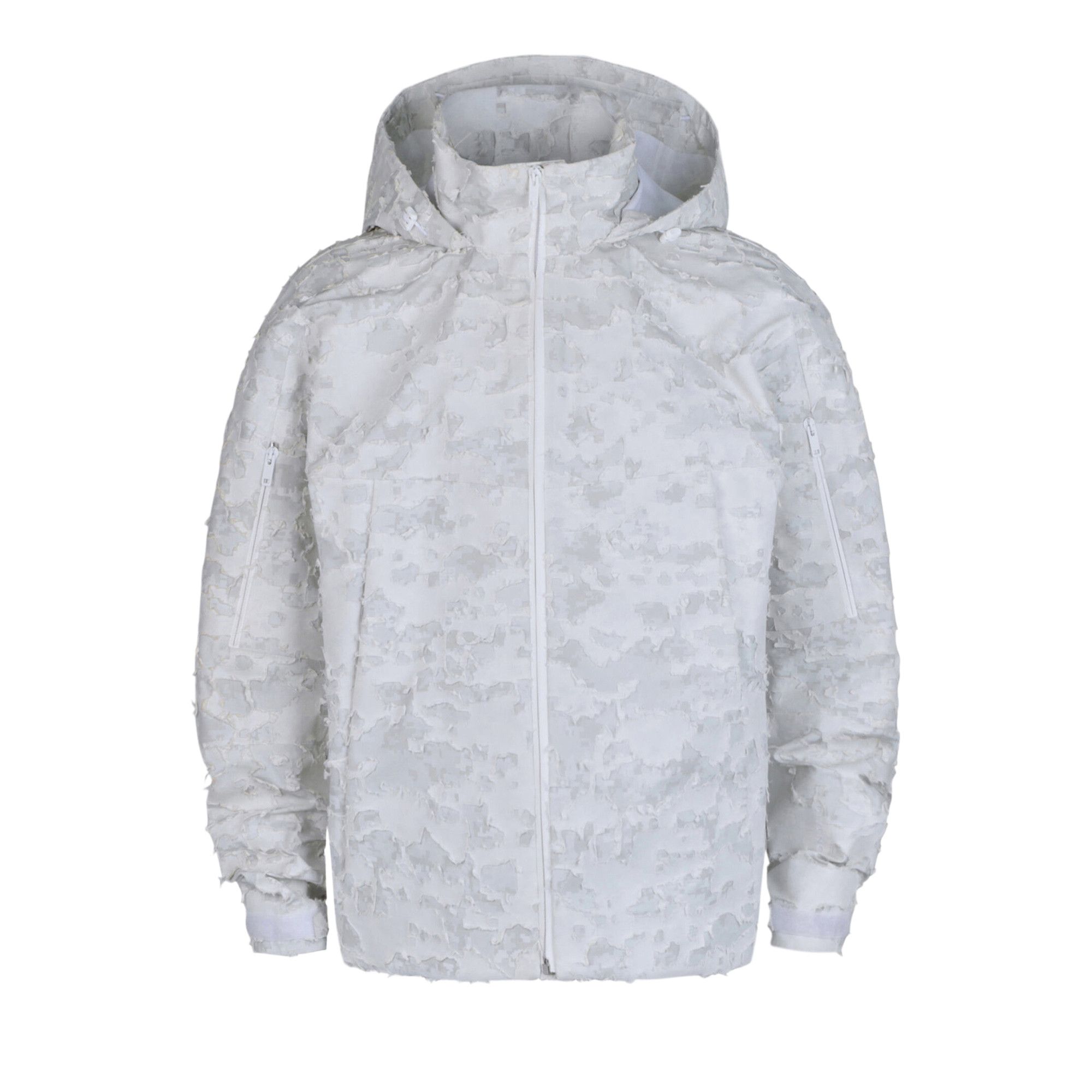 Buy Givenchy Destroyed Windbreaker In Mixed Cotton 'Pearl/Grey