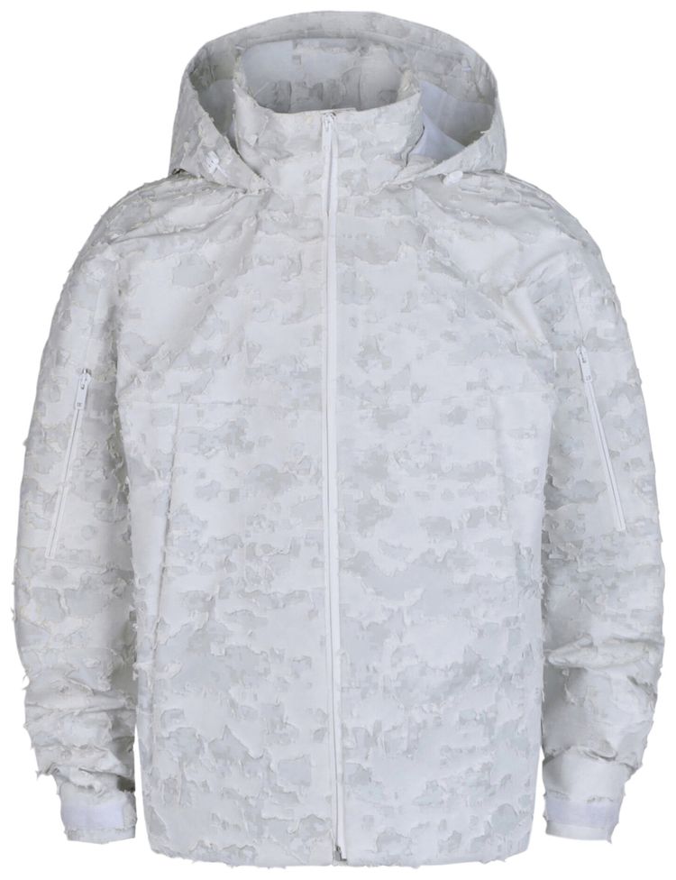 Givenchy Destroyed Windbreaker In Mixed Cotton PearlGrey