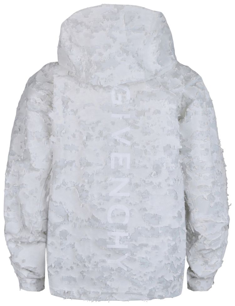 Givenchy Destroyed Windbreaker In Mixed Cotton PearlGrey
