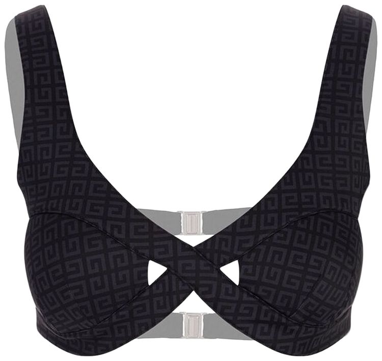 Givenchy 4G Crossed Bikini Top BlackGrey