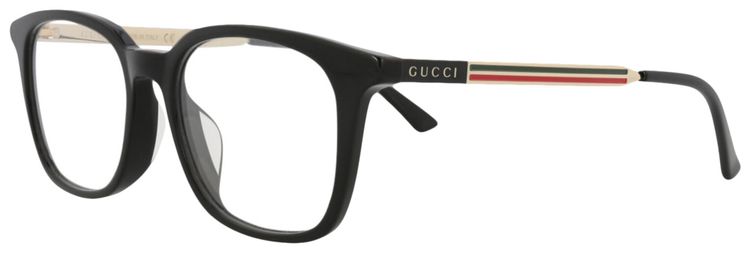 Gucci Square Frame Acetate Optical Frames BlackGoldTransparent