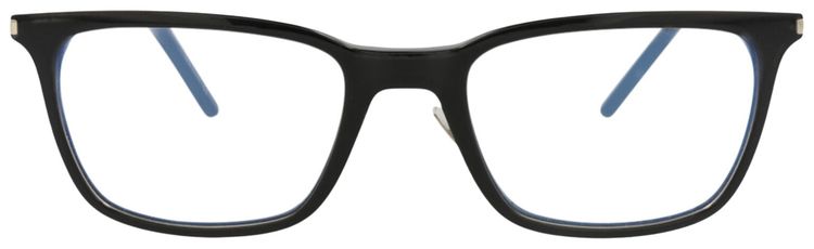 Saint Laurent Square Frame Acetate Optical Frames BlackSilverTransparent