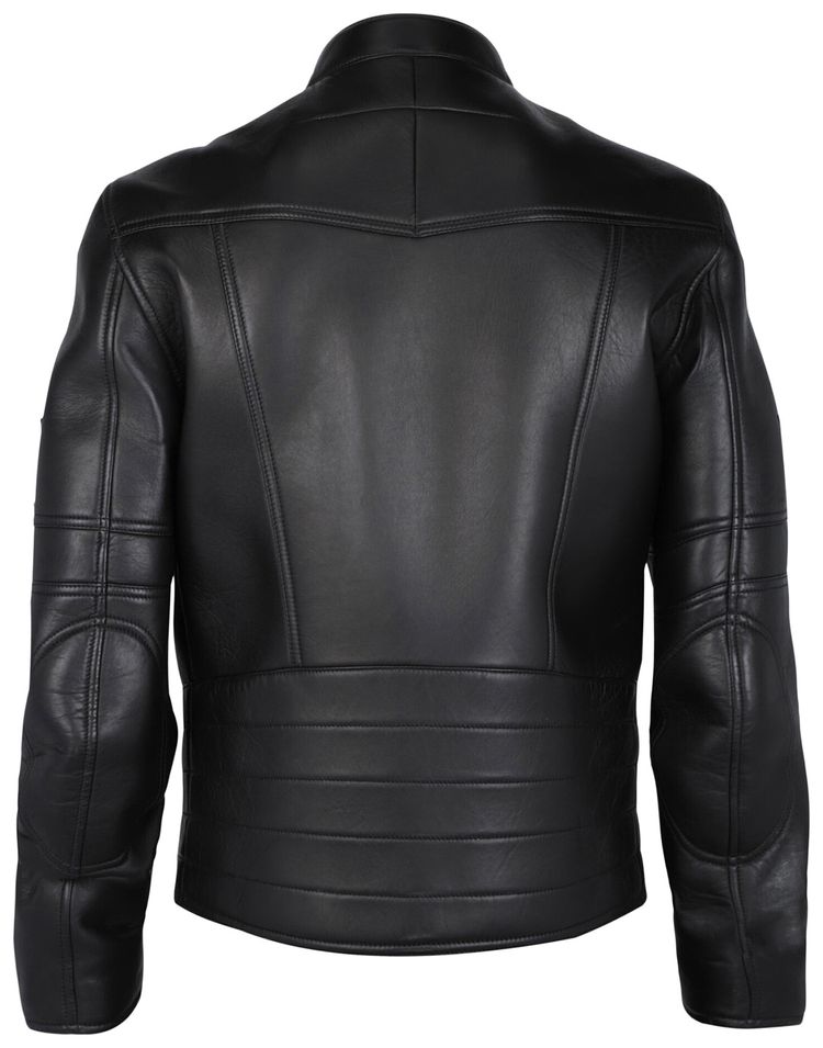 Givenchy Star Patch Leather Moto Jacket Black