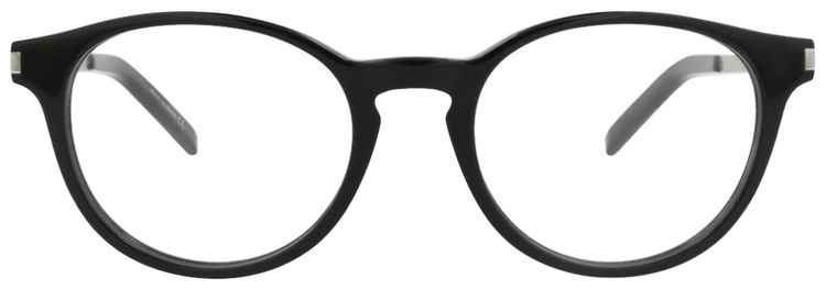 Saint Laurent Round Frame Acetate Optical Frames BlackSilverTransparent