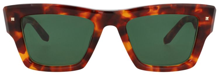 Valentino Square Frame Acetate Sunglasses TortoiseGreen