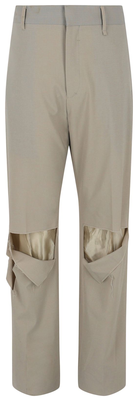 Givenchy Destroyed Straight Fit Pants Stone Grey