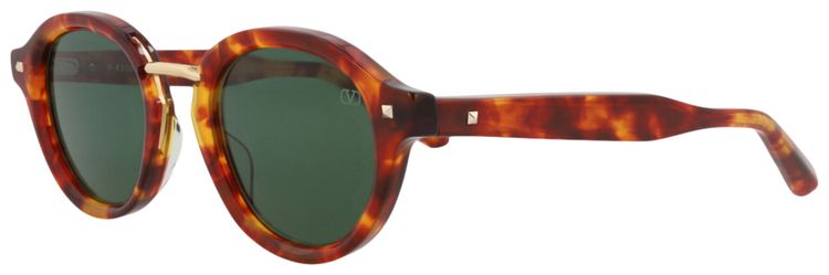 Valentino Round Frame Acetate Sunglasses TortoiseGreen