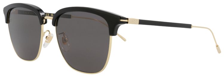 Gucci Round Frame Recycled Acetate Sunglasses BlackGoldGrey