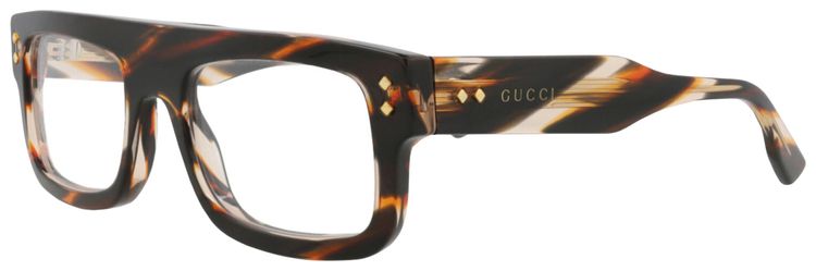 Gucci Square Frame Acetate Optical Frames HavanaTransparent