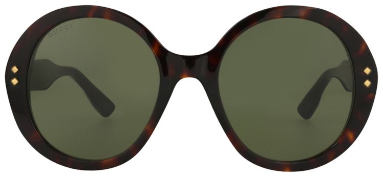 Gucci Round Frame Acetate Sunglasses HavanaGreen