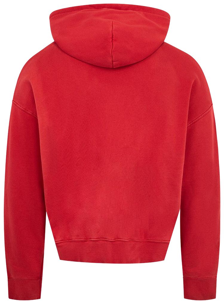 Amiri Bones Studded Zip Hoodie Red Rose