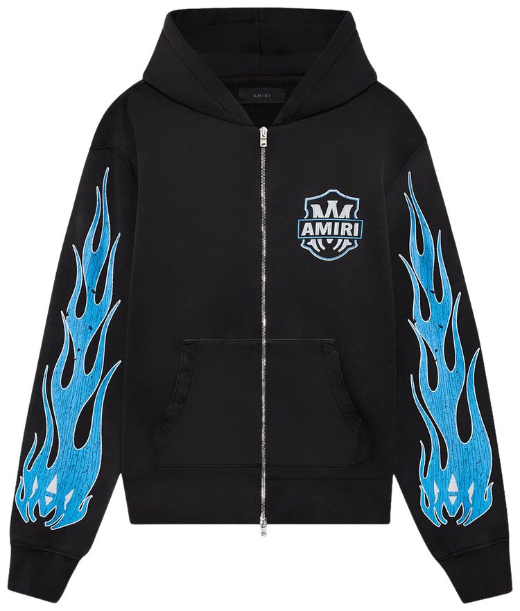 Amiri MA Flames Zip Hoodie Black