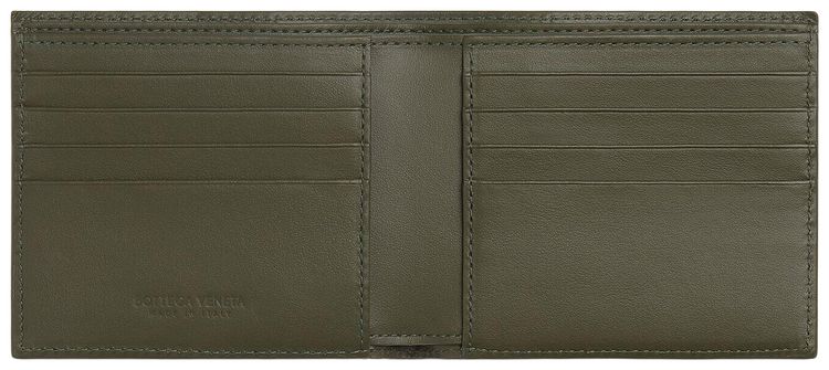 Bottega Veneta Intrecciato Bi Fold Wallet CrocodileSilver