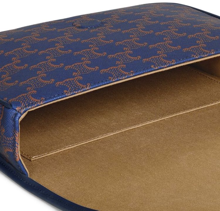 CELINE Small Folco Messenger In Triomphe CanvasCalfskin Deep Navy