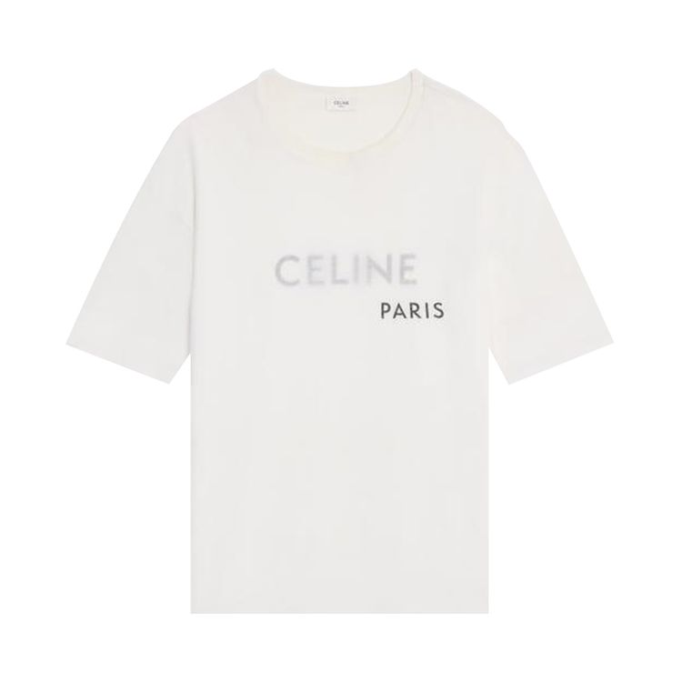 CELINE Double Layers T Shirt Off WhiteBlack