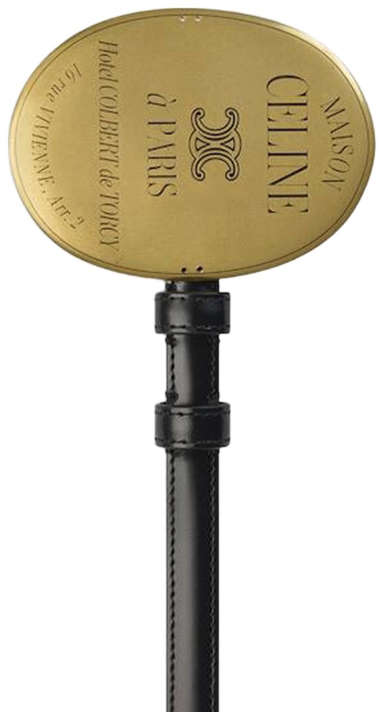 CELINE Leather Teen Maison Belt In Taurillon Leather Black