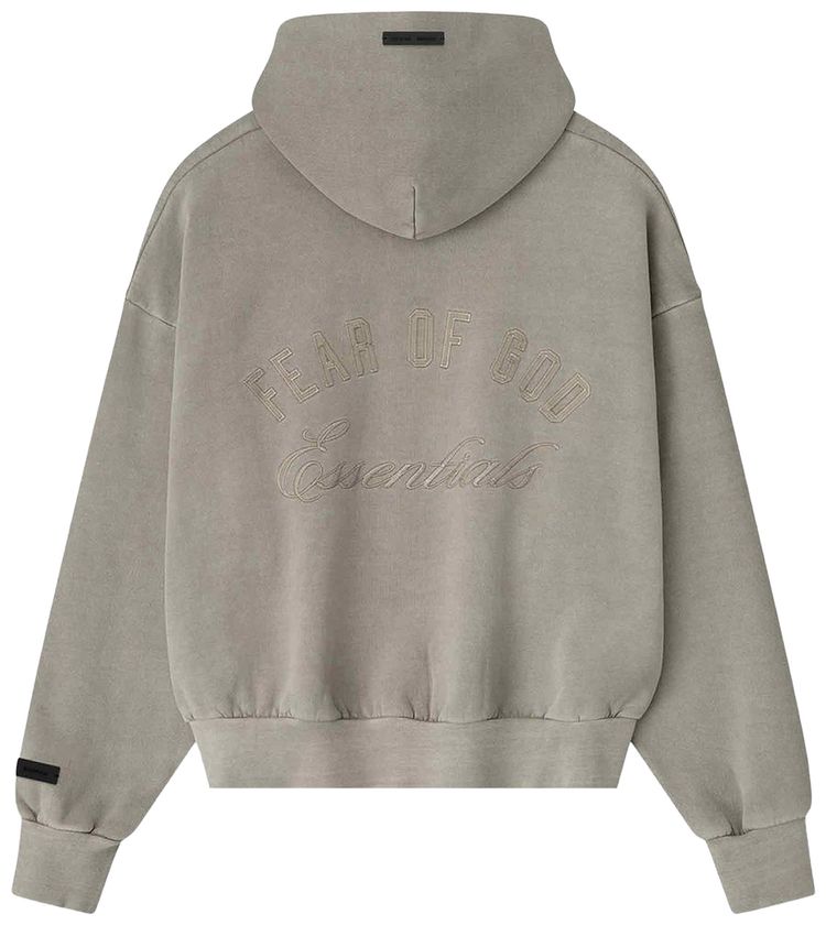 Fear of God Essentials Classic Full Zip Hoodie Smoke Grey