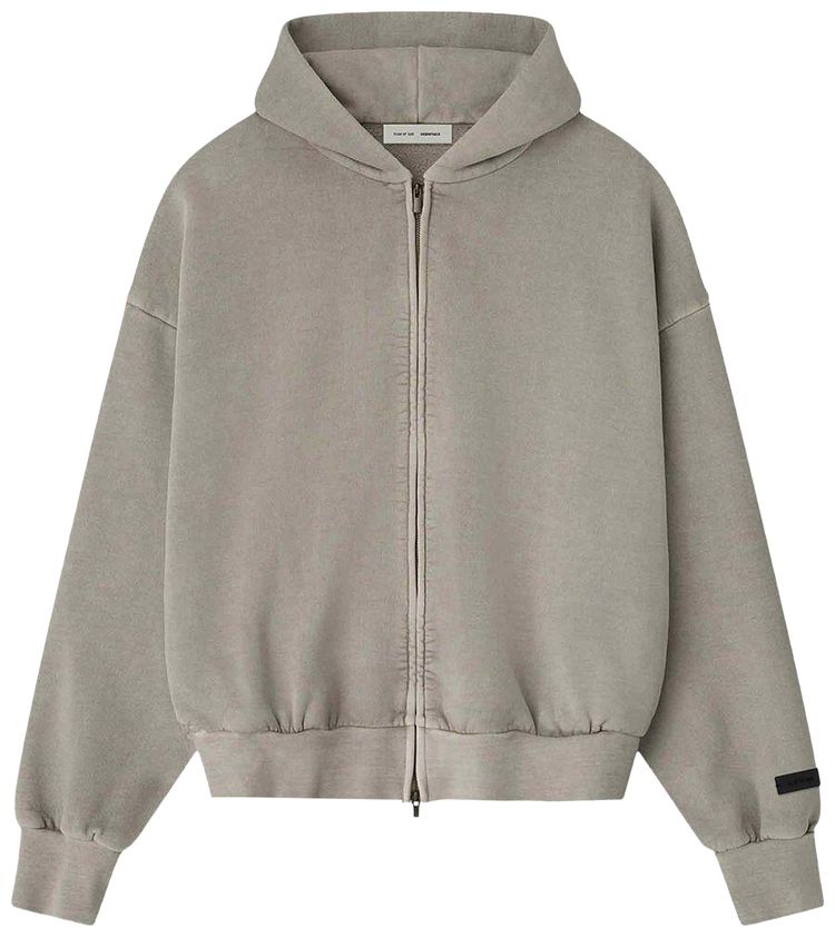 Fear of God Essentials Classic Full Zip Hoodie Smoke Grey