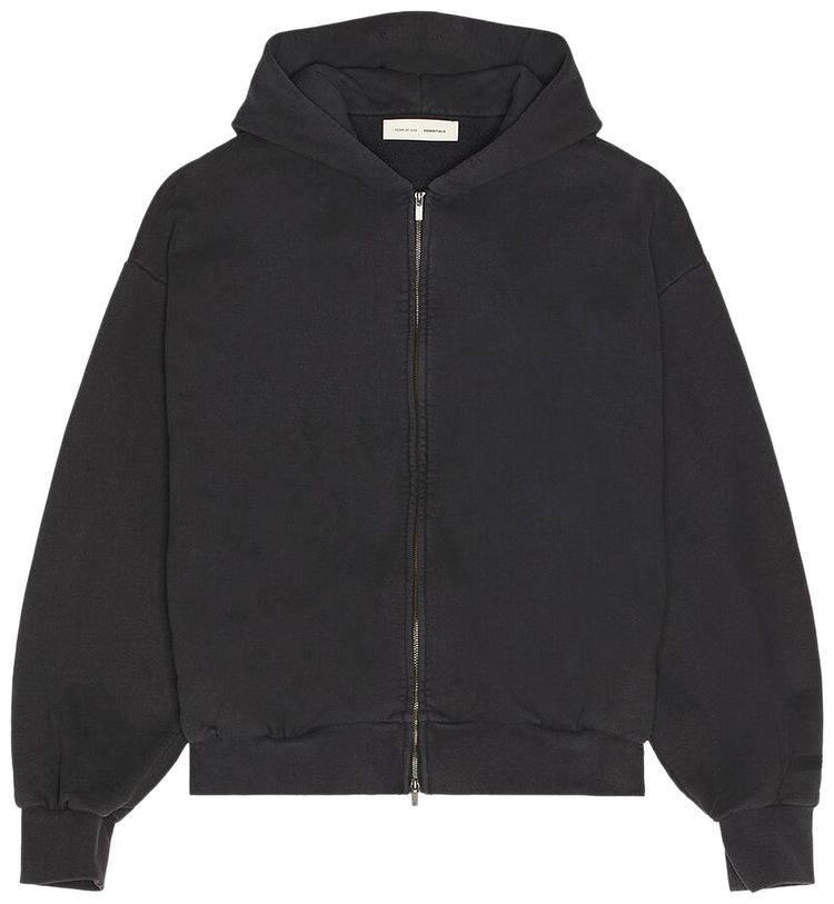 Fear of God Essentials Classic Full Zip Hoodie Vintage Black