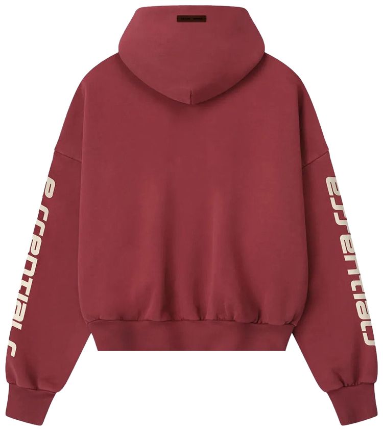 Fear of God Essentials Cropped Relaxed Hoodie Crimson