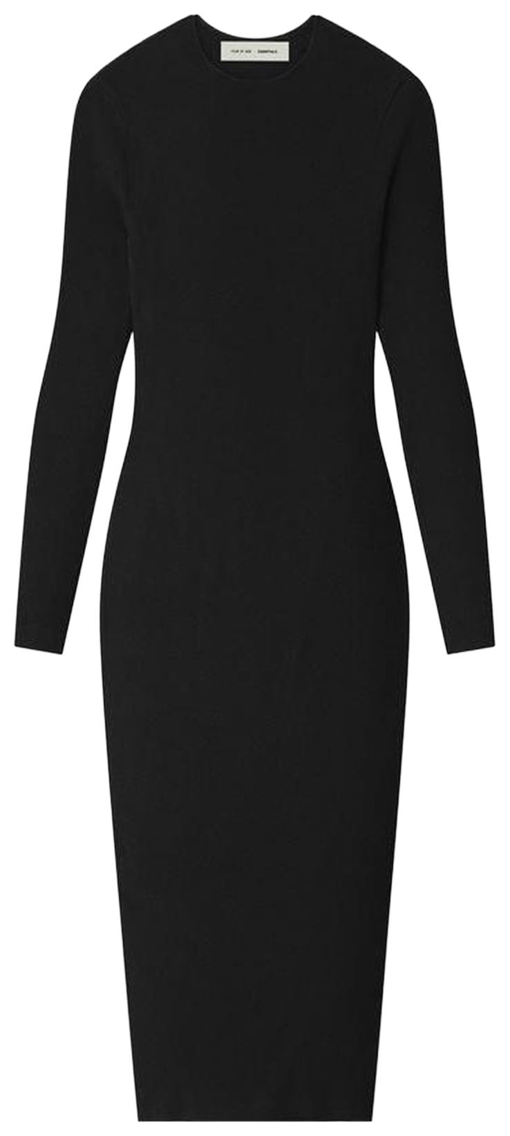 Fear of God Essentials Rib Long Sleeve Dress Vintage Black
