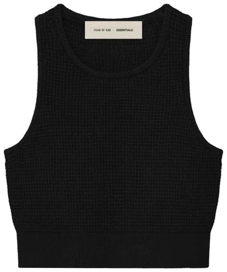 Fear of God Essentials Waffle Sport Tank Vintage Black