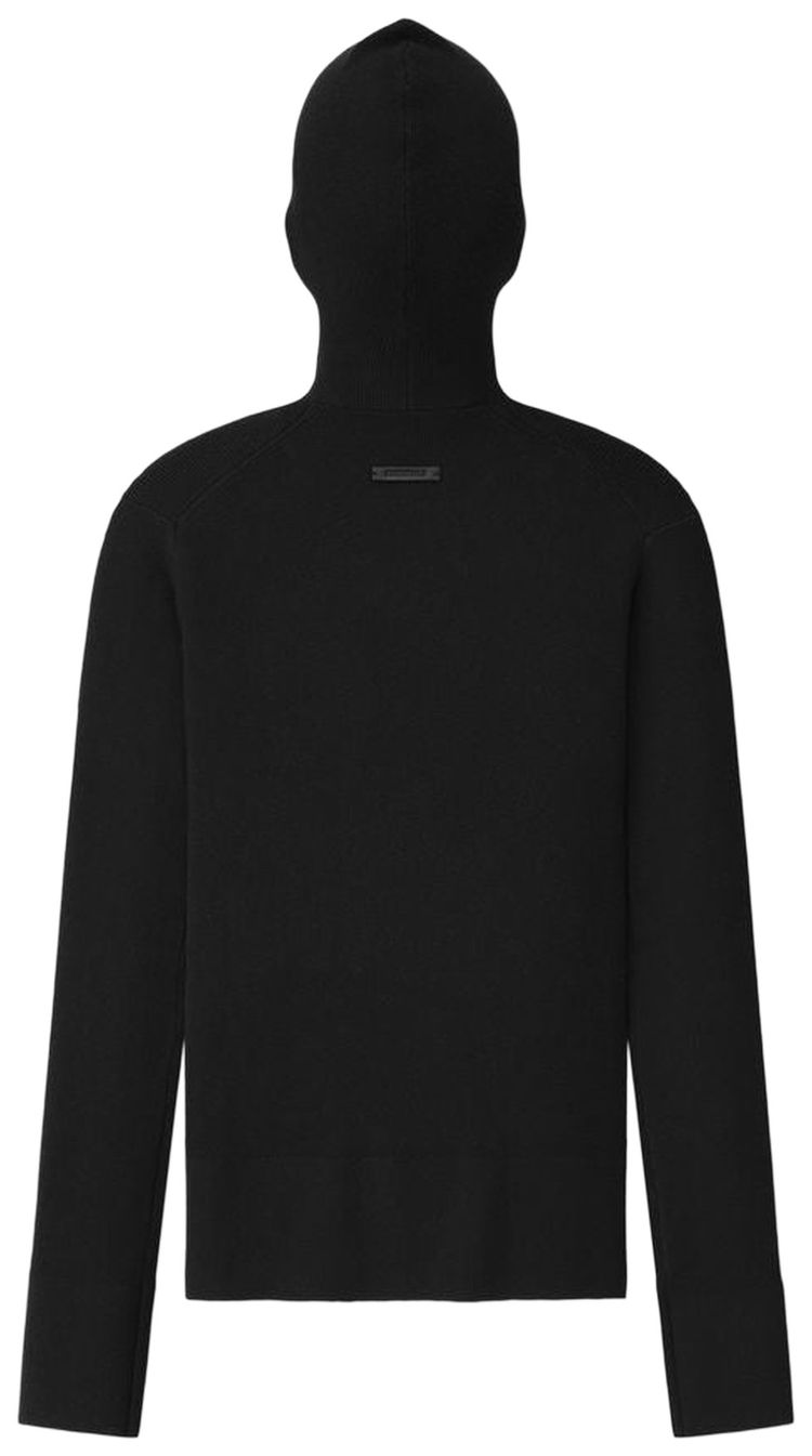 Fear of God Essentials Long Sleeve Hooded Rib Top Vintage Black