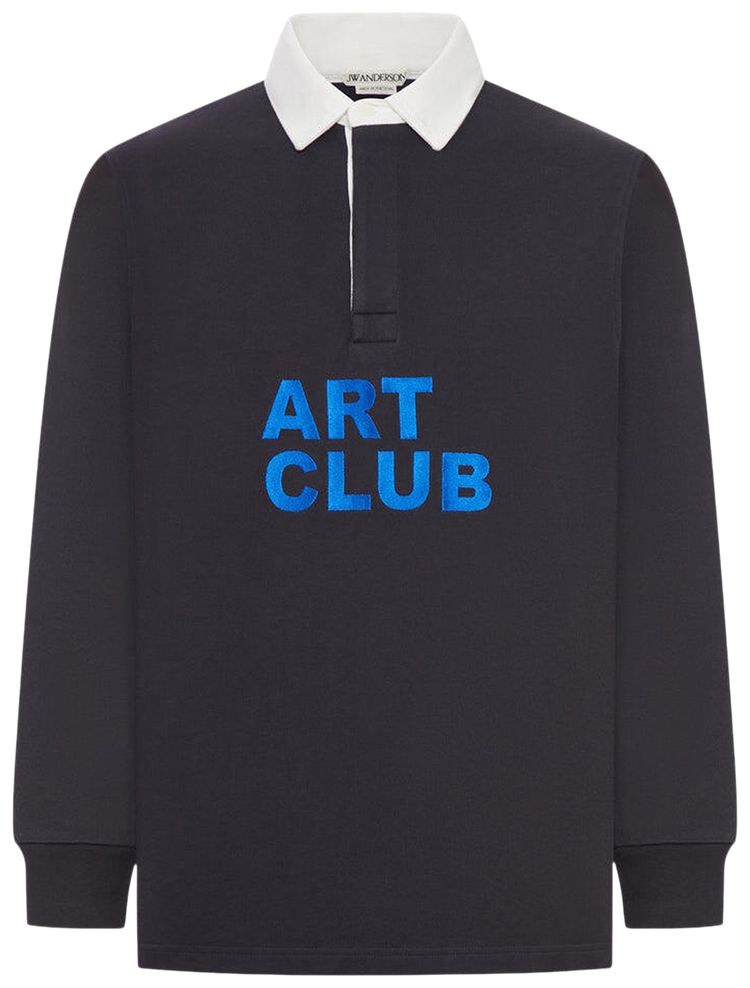 JW Anderson Art Club Rugby Polo Washed Black