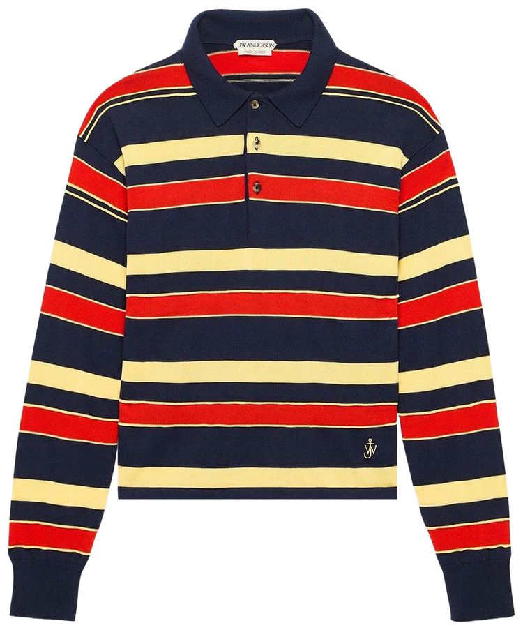 JW Anderson Knitted Rugby Polo Navy
