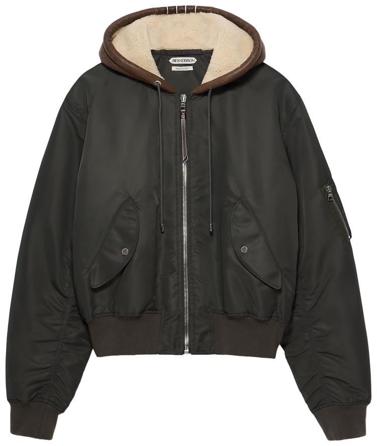 JW Anderson Hooded Bomber Jacket Dark Khaki