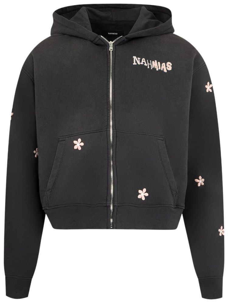 Nahmias Flower Groms Zip Up Hoodie Aged Black