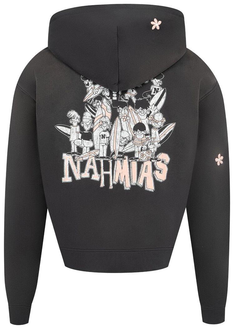 Nahmias Flower Groms Zip Up Hoodie Aged Black