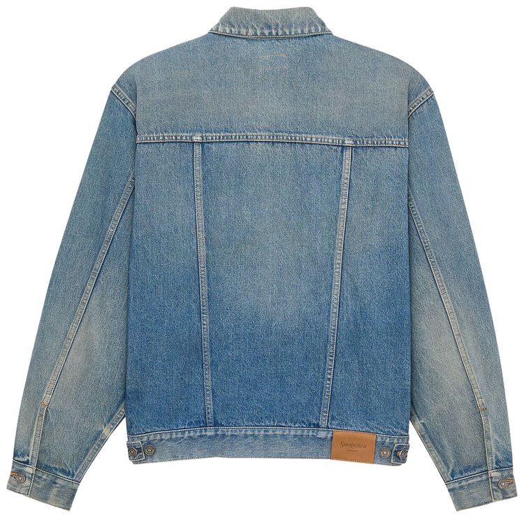 Saint Laurent Loose Trucker Jacket Midi Blue