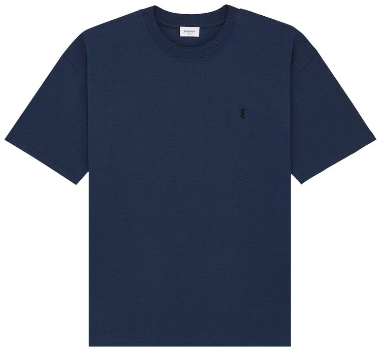 Saint Laurent T Shirt Bord Cassandre Bleu MineralNoir