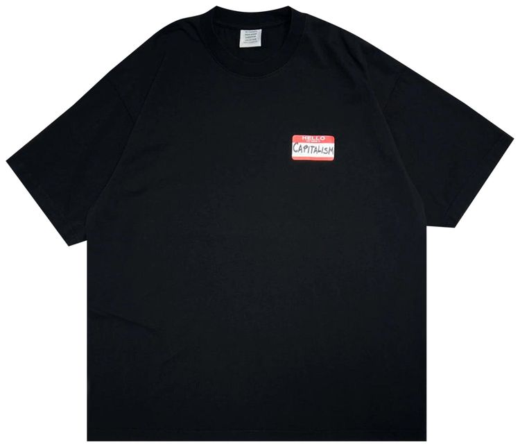 Vetements Sticker T Shirt Black