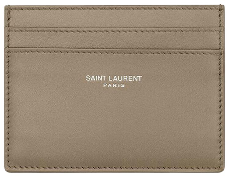 Saint Laurent Paris Card Case Mono Plaza Taupe
