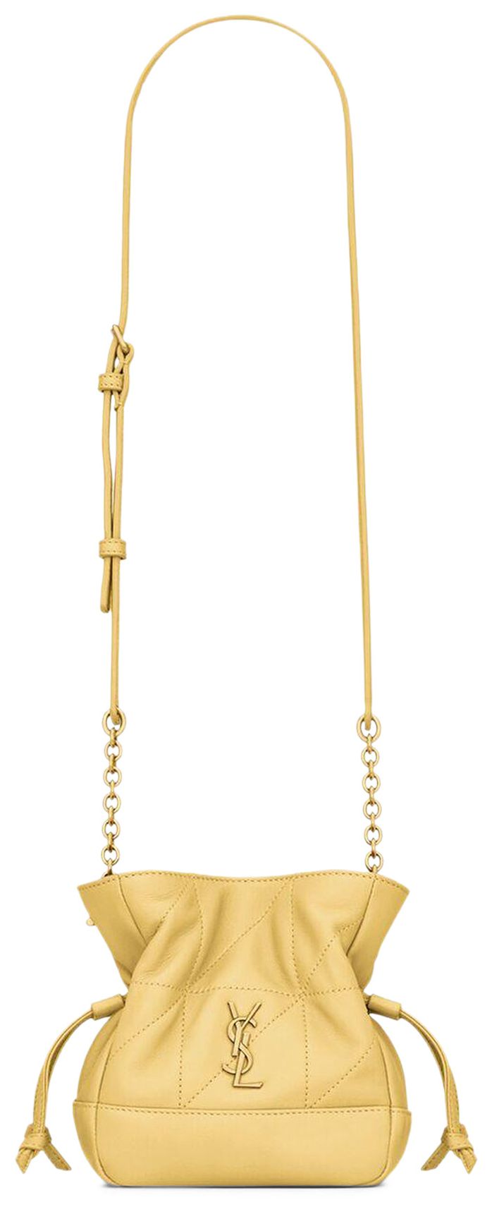 Saint Laurent Medium Pouch Bag Soft Lemon