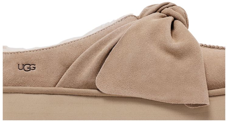 UGG Wmns Platform Slip On Bow Slipper Sand